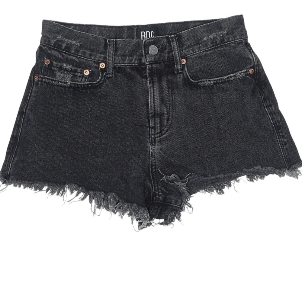 BDG Black Cut Off Denim Shorts
